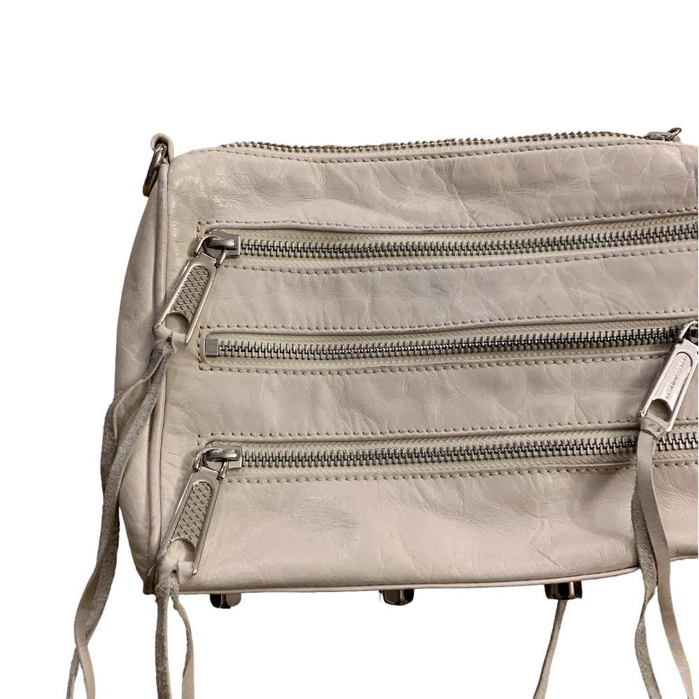 Rebecca Minkoff | Leather Mini Mac Tassels Zipper Detail Cream White Crossbody - Picture 6 of 16
